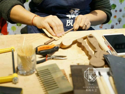 親子兒童手工DIY木工坊培訓制作木勺作品分享